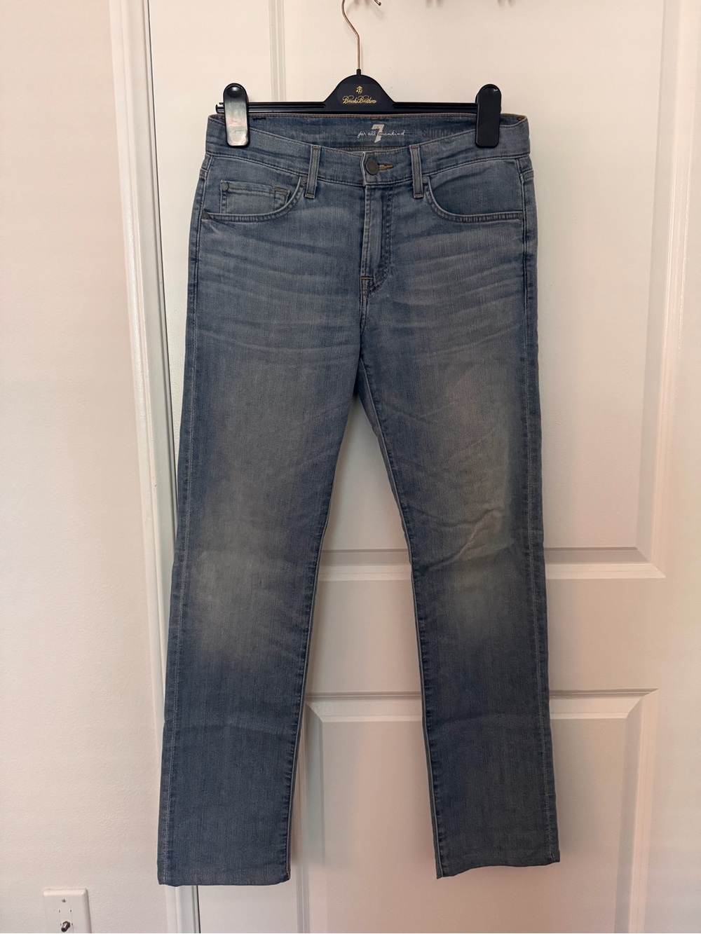 7 For All Mankind Men's Slim Jeans in Light Blue Wash
